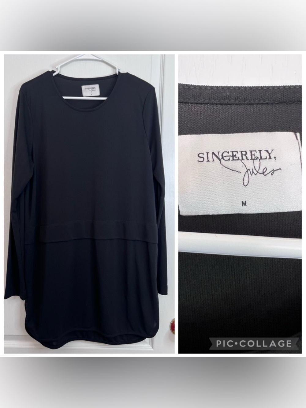 Sincerely Jules Black Long Sleeve Tunic size M